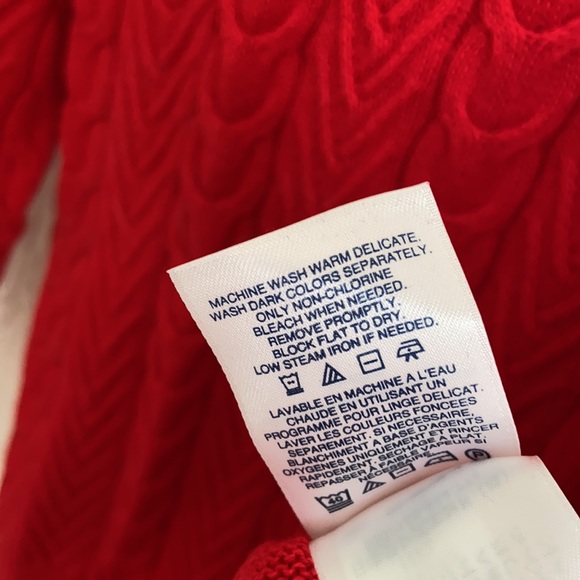 #7 Land’s End Cable knit Sweater WM SZ XS Petit Red - Picture 9 of 9